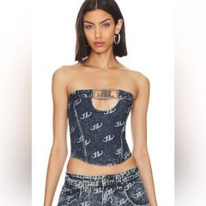 Jaded London Monogram Strapless Corset Top